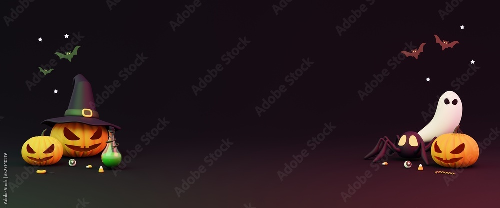 3D Rendering Halloween Party Element Spooky 3D Rendering Halloween Party Element Spooky