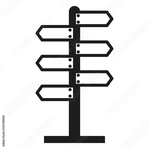 Signboard pointer  choice signpost. pole pointers. Travel destination concept. Vector illustration. Stock image. 