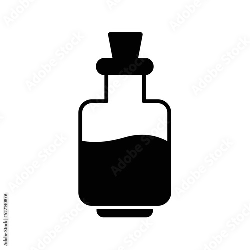 Flask medicine substance bottle icon | Black Vector illustration |