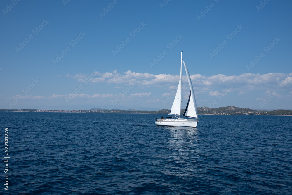 Sailboat in Adriatic sea, Croatia