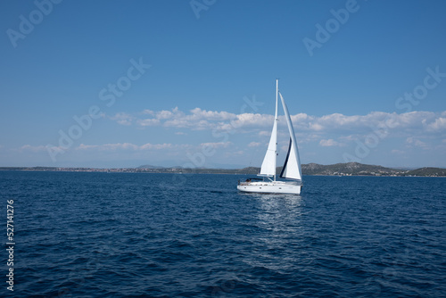 Sailboat in Adriatic sea, Croatia