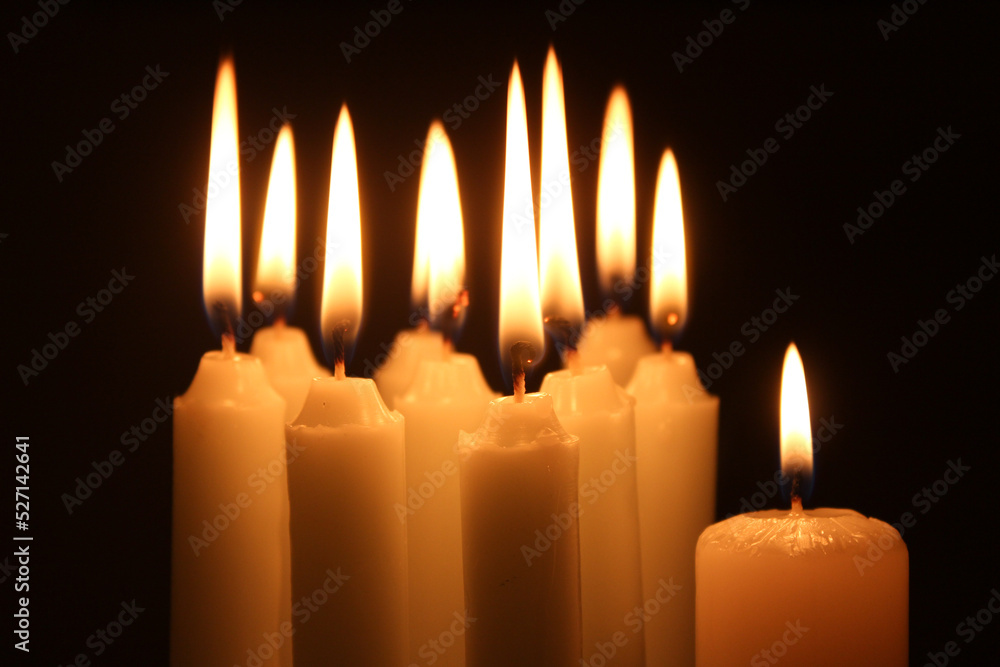 Burning Candles in The Dark Photograph Burning Candles in The Dark Photograph