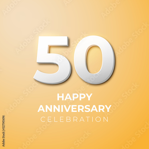 fifty number happy anniversary text editable