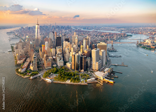 Aerial View from a Helicopter go lower Manhattan,New York City,USA © Earth Pixel LLC.