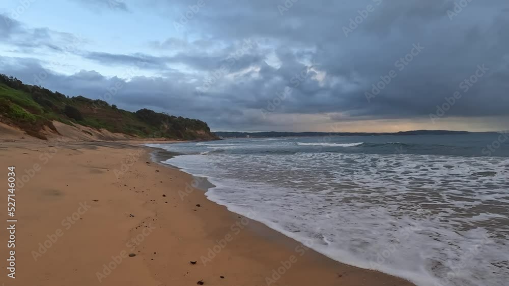 Empty beach with cloudy sky in the morning. Empty beach with cloudy sky in the morning.