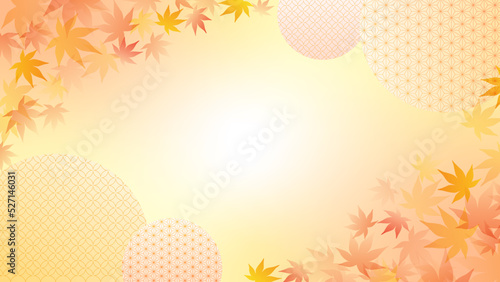 紅葉と月をイメージした背景素材