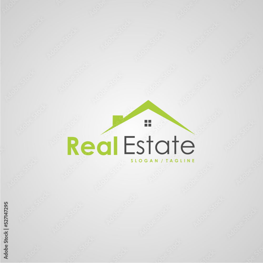 Real Estate Green Light Color Logo Design