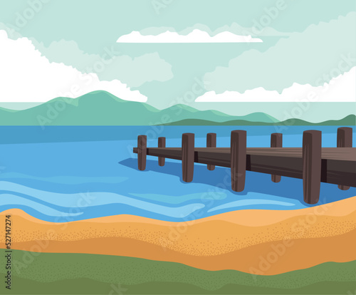 wanderlust landscape with dock