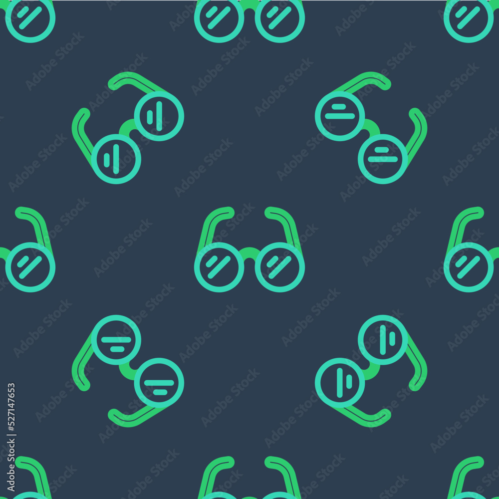 Line Glasses icon isolated seamless pattern on blue background. Eyeglass frame symbol. Vector Line Glasses icon isolated seamless pattern on blue background. Eyeglass frame symbol. Vector