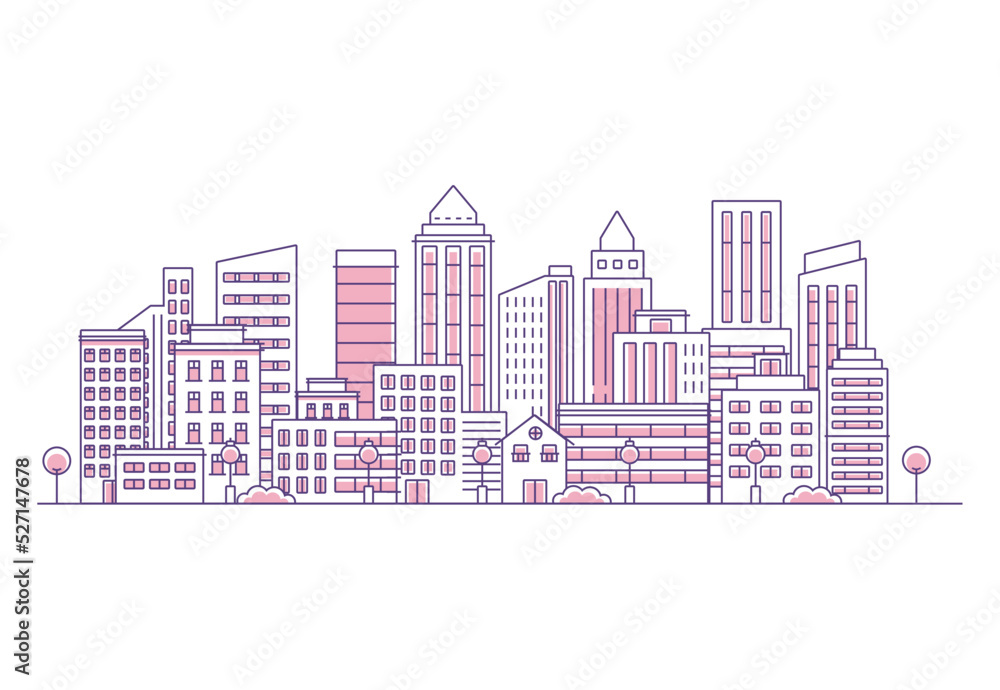 buildings city scape line buildings city scape line