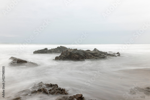 Waves and rocks. Long exposition