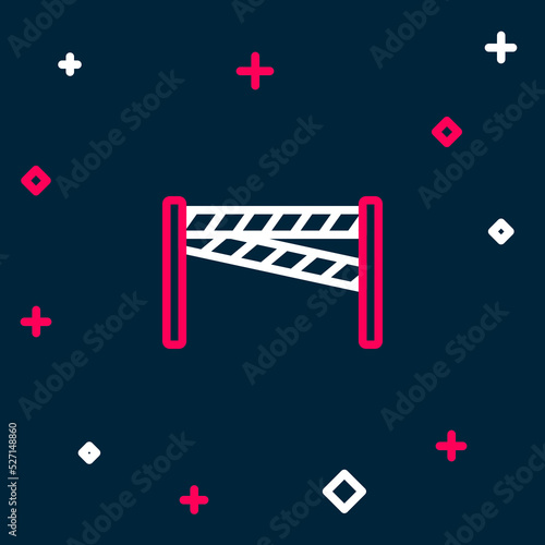 Line Crime scene icon isolated on blue background. Colorful outline concept. Vector