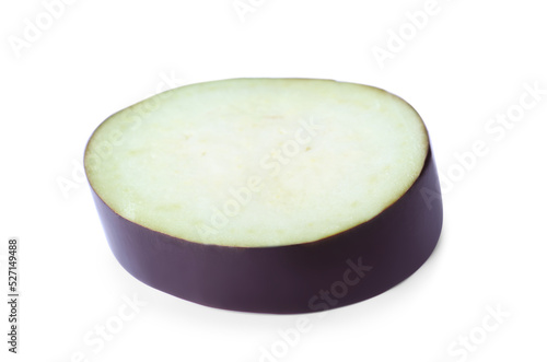 Slice of ripe eggplant isolated on white
