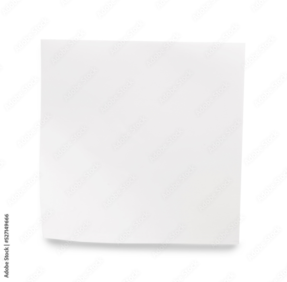 Blank sticky note on white background, top view Blank sticky note on white background, top view