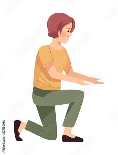 woman kneeling position