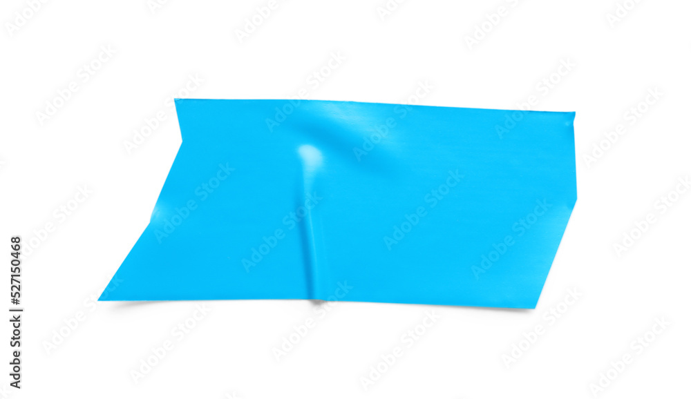 Piece of light blue insulating tape isolated on white, top view