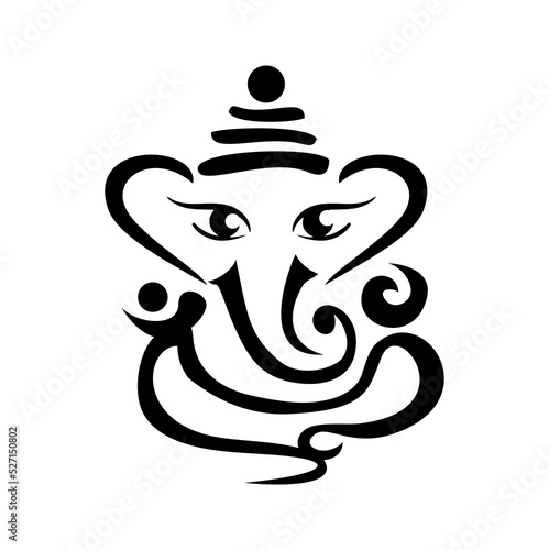 lord Ganesh. Ganesh Puja. Ganesh Chaturthi Vector Sign