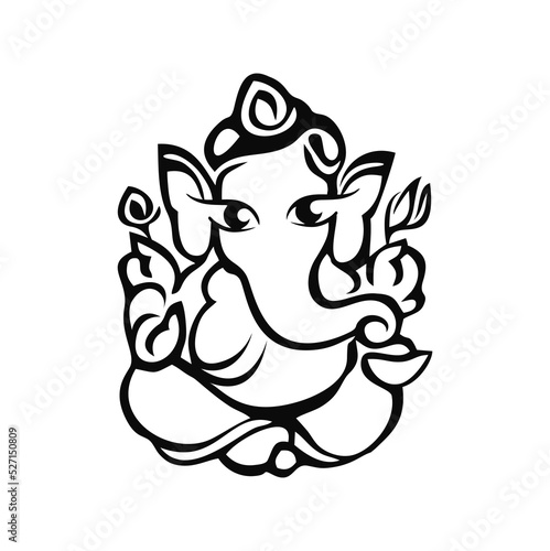 lord Ganesh. Ganesh Puja. Ganesh Chaturthi Vector Sign