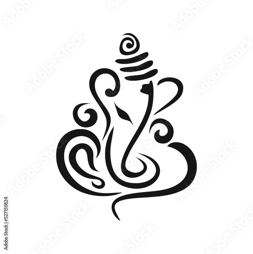 lord Ganesh. Ganesh Puja. Ganesh Chaturthi Vector Sign