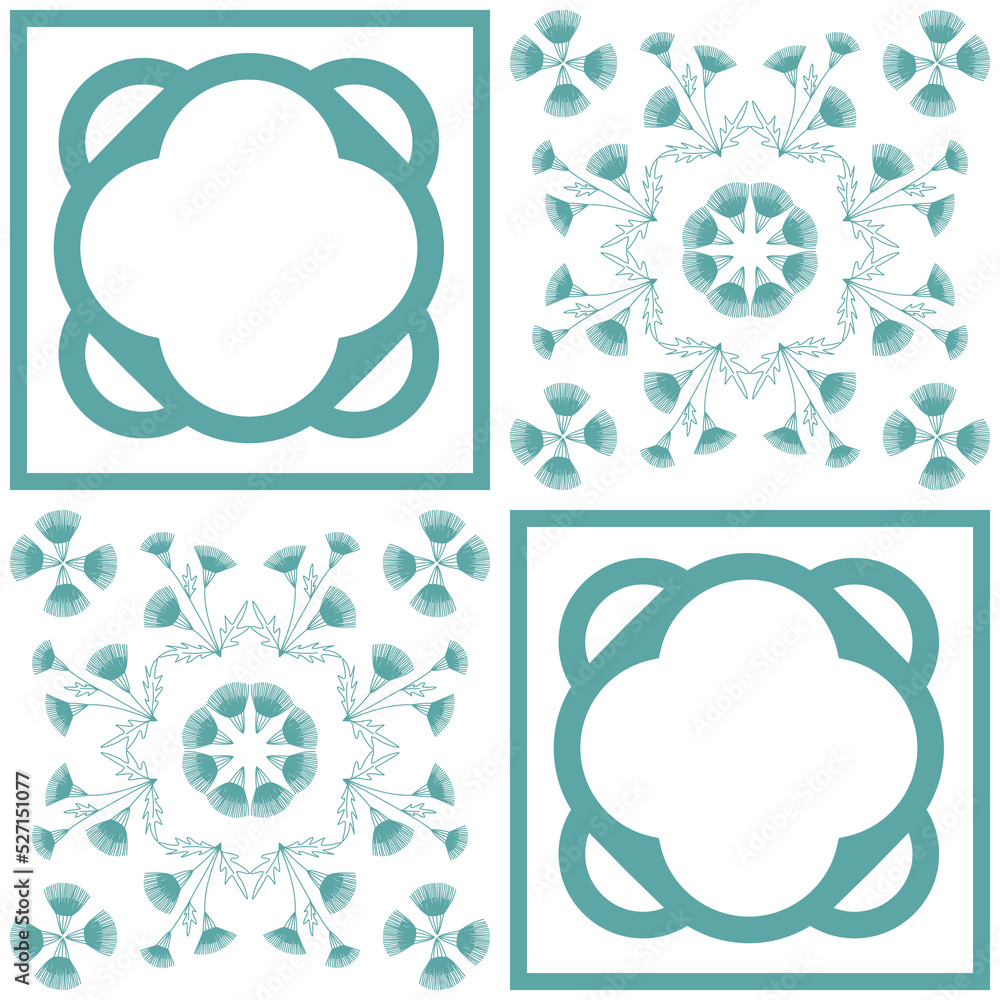 Azulejo blue tiles for kitchen and bathroom wall decoration, vector illustration in traditional spanish style Azulejo blue tiles for kitchen and bathroom wall decoration, vector illustration in traditional spanish style