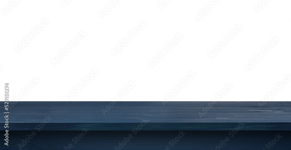 Empty blue wooden surface isolated on white. Mockup for design Empty blue wooden surface isolated on white. Mockup for design