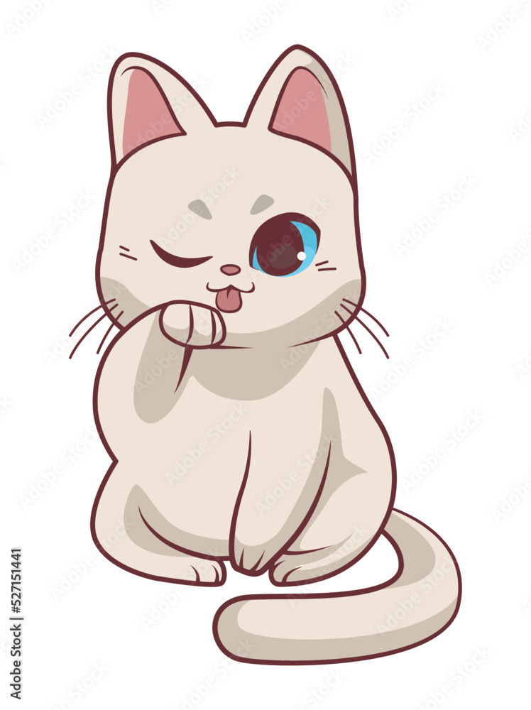 cute cat white anime style cute cat white anime style