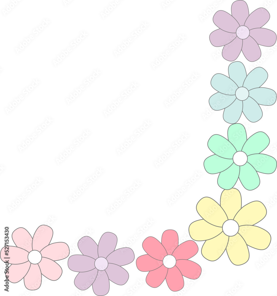 colorful flowers border