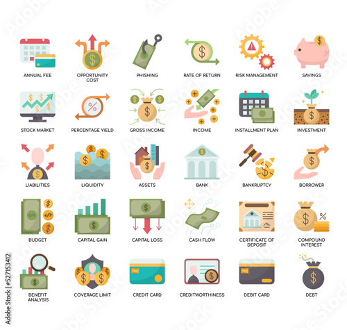 Set of Finance Literacy thin line icons for any web and app project.