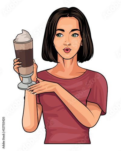 woman with iced coffee