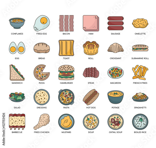 Set of Breakfast thin line icons for any web and app project.