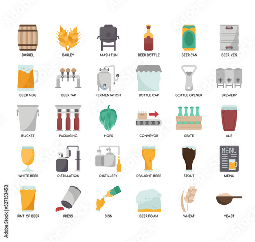 Set of Brewery thin line icons for any web and app project.
