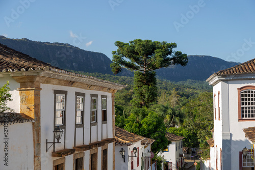 Casas antigas na Rua da Câmara, na cidade de Tiradentes, estado de Minas Gerais, Brasil photo