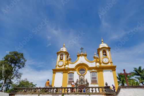 Fachada da Igreja Matriz de Santo Antônio, na cidade de Tiradentes, Minas Gerais, Brasil.