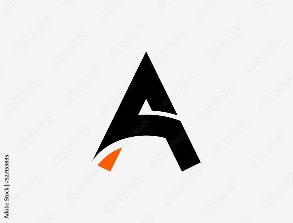 Simple letter A logo design template on white background. Suitable for any brand logo design. Simple letter A logo design template on white background. Suitable for any brand logo design.
