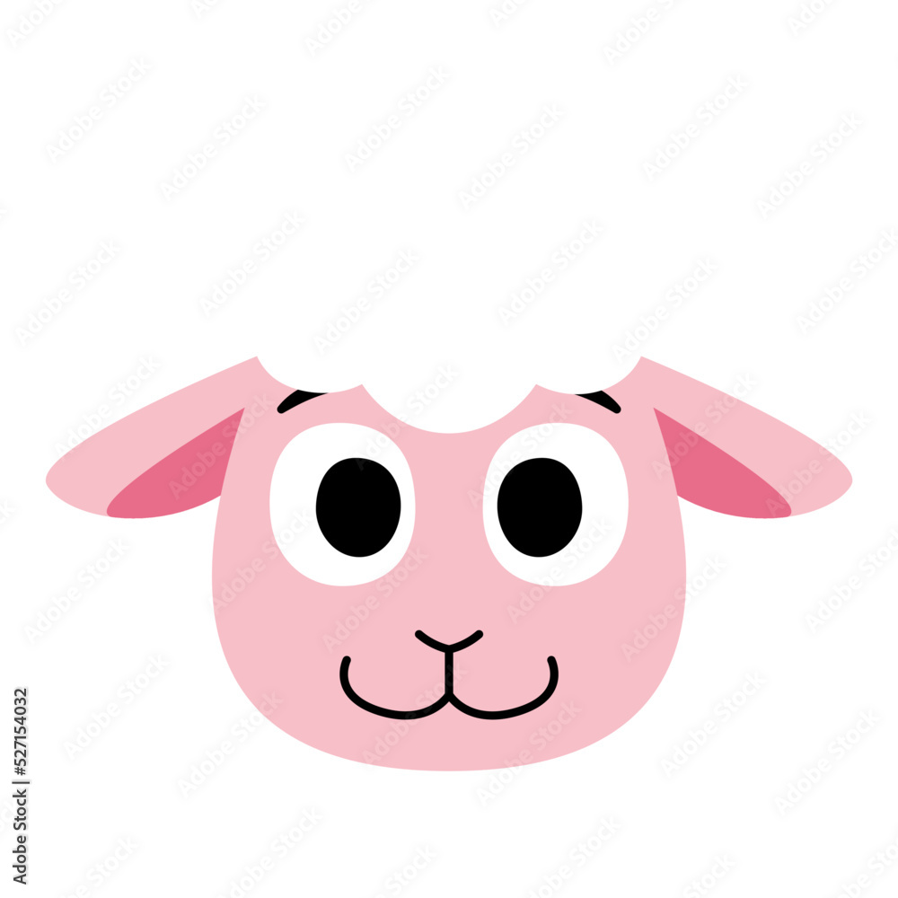 Isolated happy sheep Avatar cartoon Vector Isolated happy sheep Avatar cartoon Vector