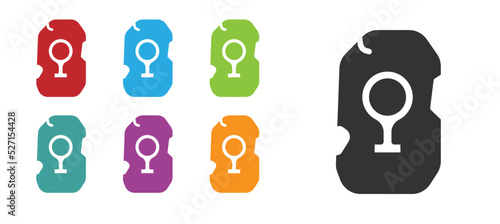 Black Magic rune icon isolated on white background. Rune stone. Set icons colorful. Vector