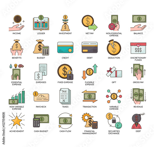 Set of Money Management  thin line icons for any web and app project.
