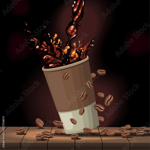 coffee in take away pot scene