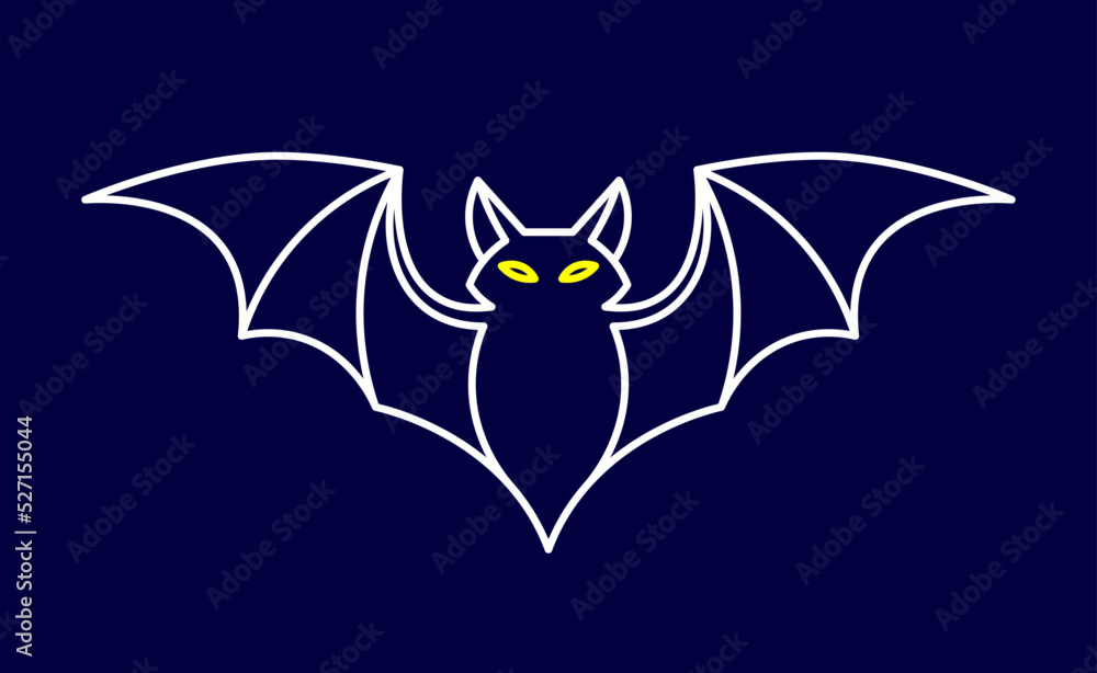 Isolated bat Neon halloween icon Vector Isolated bat Neon halloween icon Vector