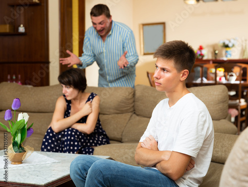 Parents quarrel with teenage son