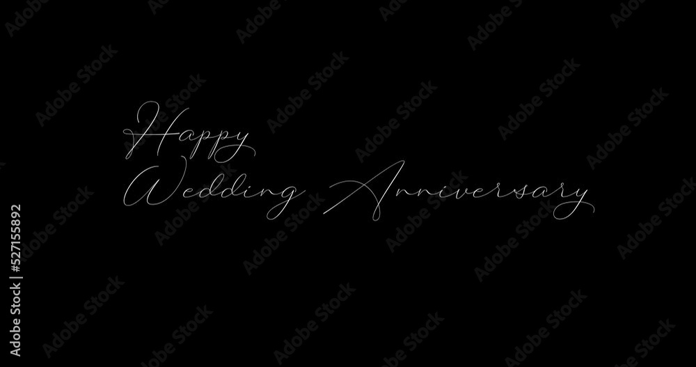 Happy wedding anniversary text animation. Alpha channel. Happy wedding anniversary text animation. Alpha channel.
