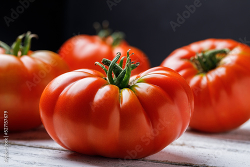 Obraz na plátně Fresh, whole organically homegrown 'Pantano Romanesco' tomatoes, an Italian heir