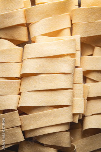 Close up of pappardelle pasta photo