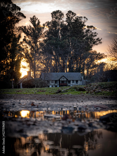 sunset over the lake