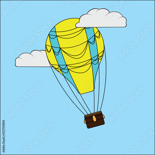 Globo aerostático ilustracion vectorial.