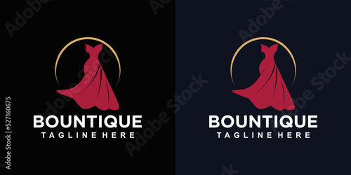 Bountique logo design vector with creative unique concept premium vector