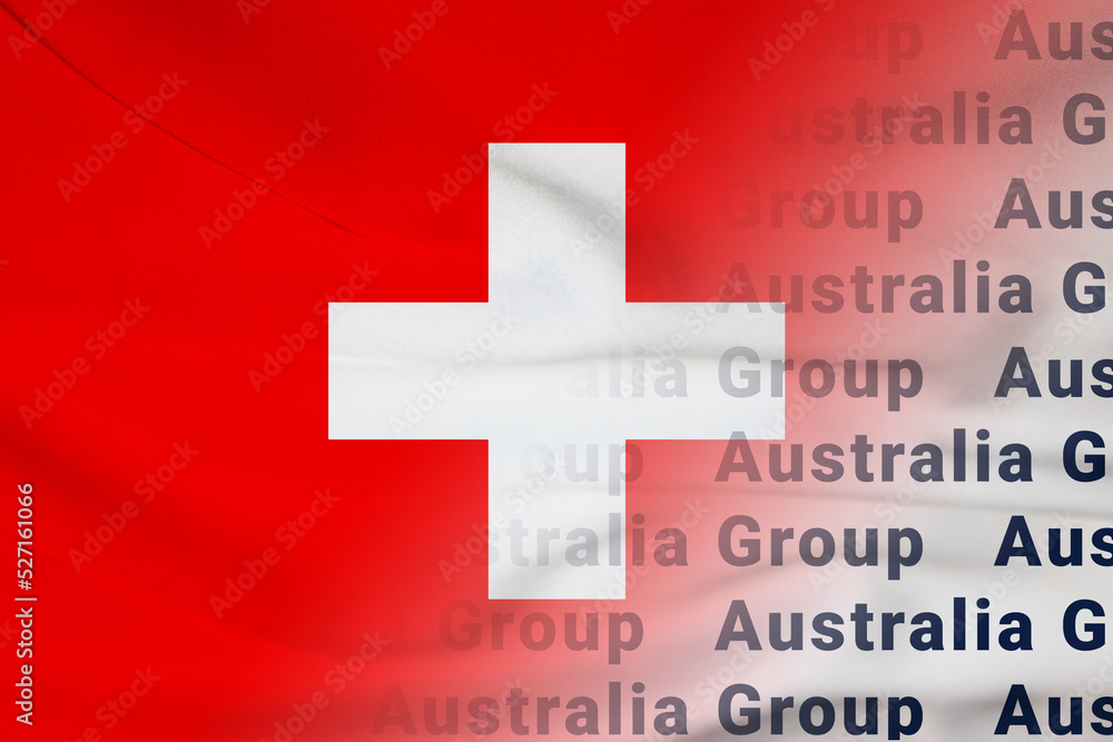 Obraz premium Switzerland flag Australia Group symbol agreement