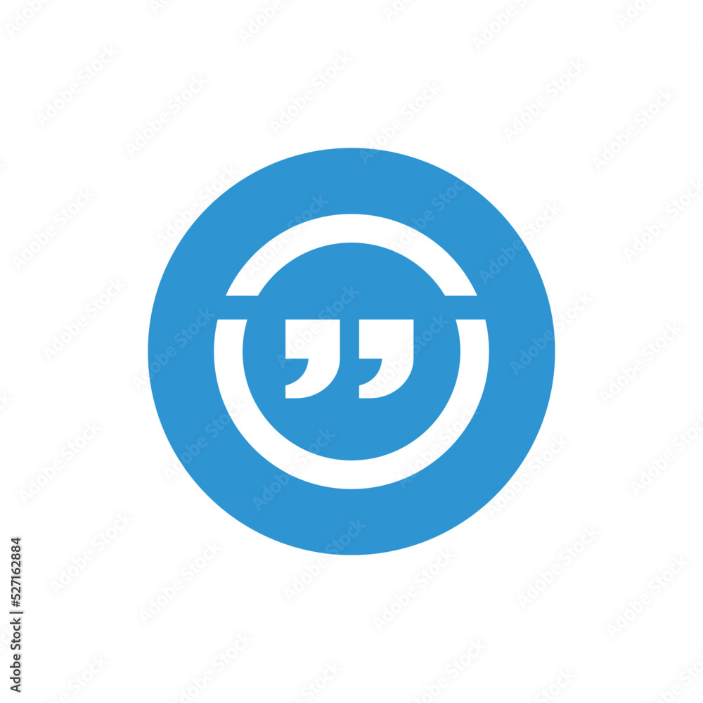Quotation mark logo icon design, simple quote icon - Vector Quotation mark logo icon design, simple quote icon - Vector
