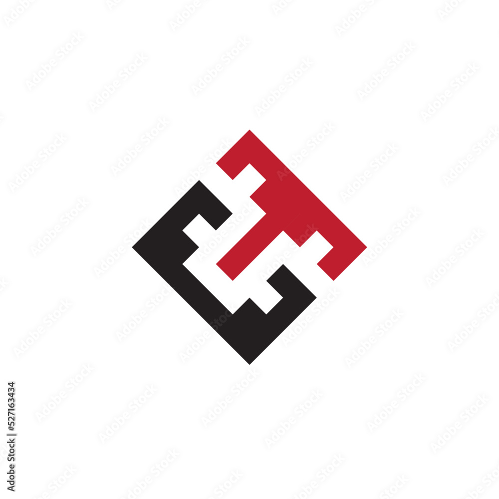 Obraz premium initial letter CT cencept square logo