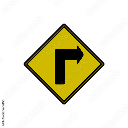 Transport command sign icon Bend right Free Download Transport command sign icon Bend right - GFXLoad